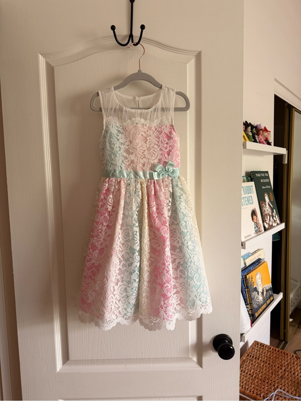 Jona Michelle Girls Pastel Lace Party Dress with Satin Bow